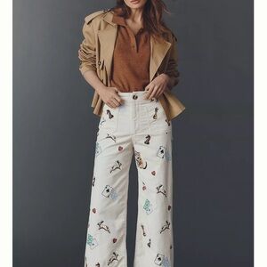 Anthropologie The Colette printed wide leg